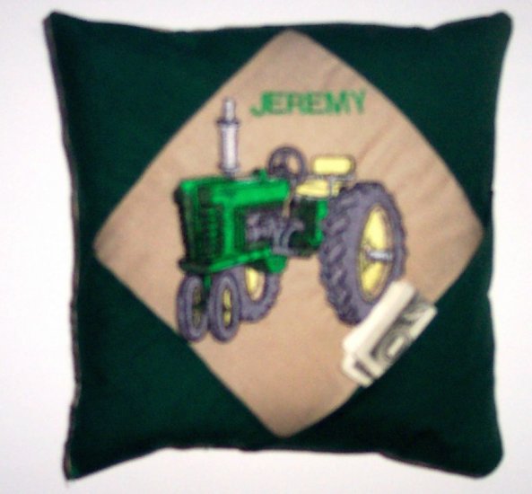 PERSONALIZED tooth fairy pillow TRACTOR