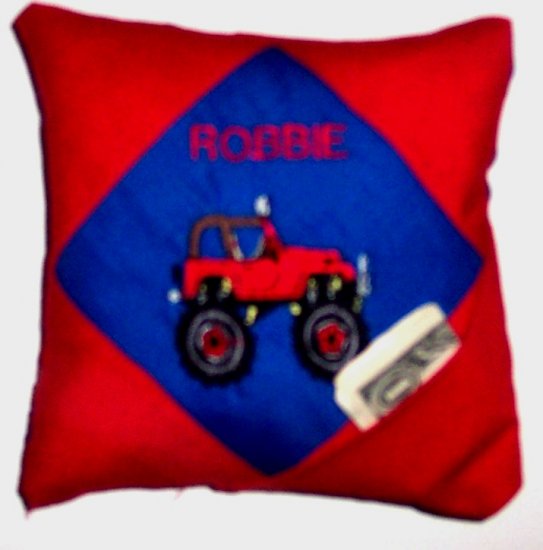 PERSONALIZED tooth fairy pillow MONSTER TRUCK