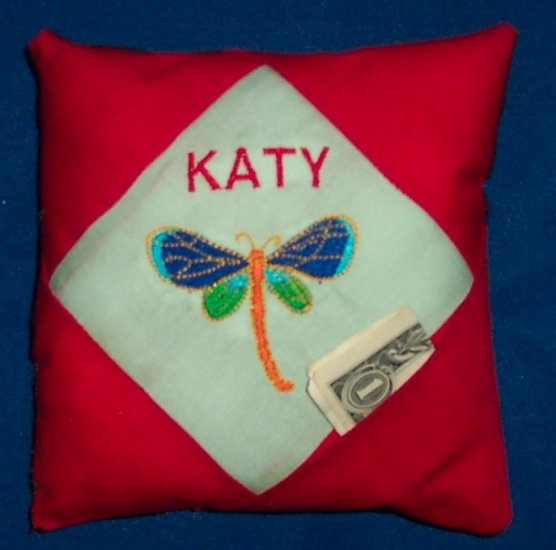 PERSONALIZED tooth fairy pillow DRAGONFLY