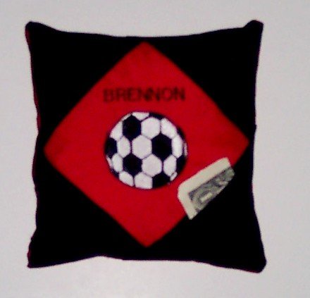 PERSONALIZED tooth fairy pillow SOCCER FAN