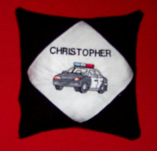 PERSONALIZED Embroidered Tooth Fairy Pillow - Police