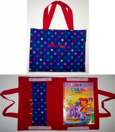 PERSONALIZED TRAVEL ACTIVITY Crayon Tote Book Carrying Case