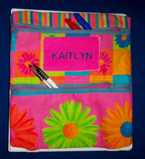 PERSONALIZED UNIQUE PENCIL CASE FOR GIRLS - ATTACHES TO YOUR BINDER!!!