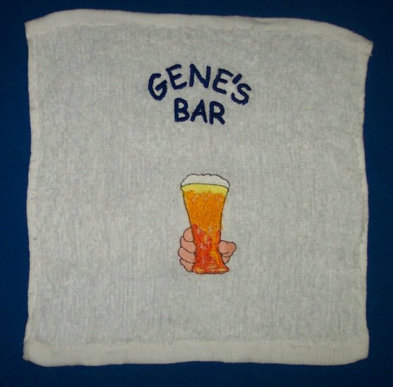 PERSONALIZED EMBROIDERED Bar Rag Towel - Great Gift for a bar owner!