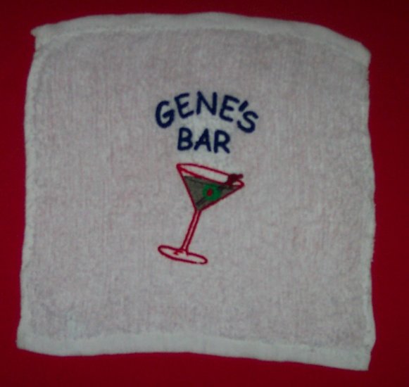 PERSONALIZED EMBROIDERED BAR RAG TOWEL - Great Gift!
