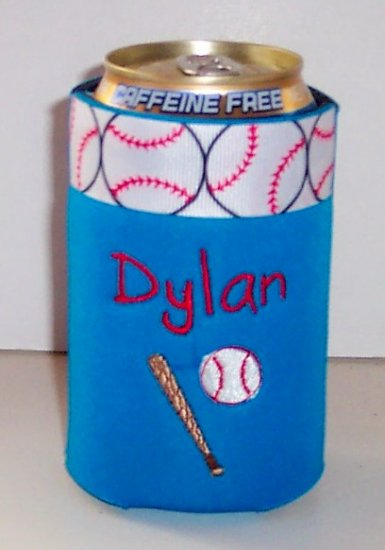 PERSONALIZED EMBROIDERED Koozie Can Soda Cover - BASEBALL!!