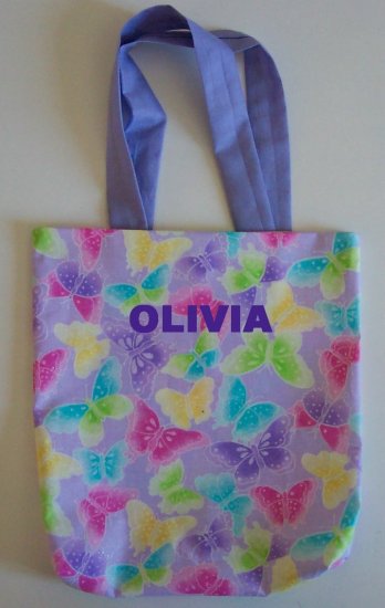 PERSONALIZED TOTE BAG - SPARKLY BUTTERFLIES!!