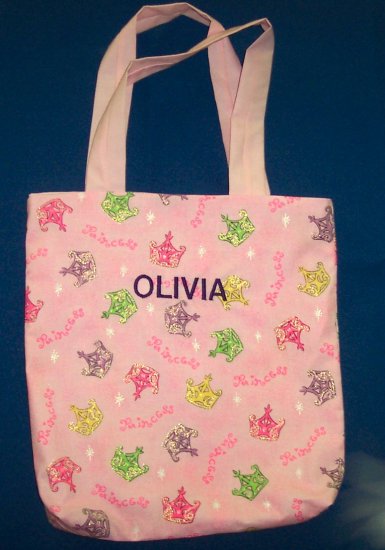 PERSONALIZED TOTE BAG - Sparkly CROWN PRINCESS