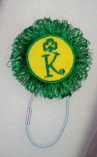 Pony Tail Holder - fringe with shamrock!