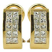 18K Yellow Gold Diamond Hoop Earrings - You Save $2,590.31