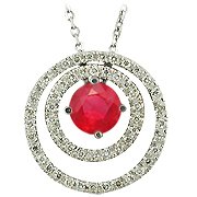 14K White Gold Ruby/Diamond Drop Pendant - You Save $2,413.35