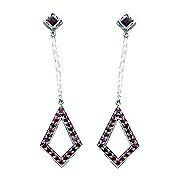 18K White Gold Ruby Drop Earrings - You Save $1,721.71