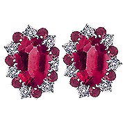 18K White Gold Ruby/Diamond Earrings - You Save $4,726.99