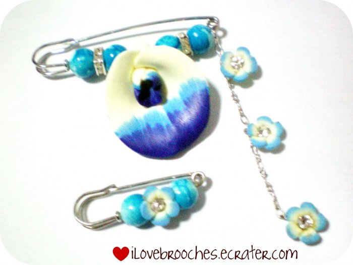 Japanese Tulip Flower Clay Brooch