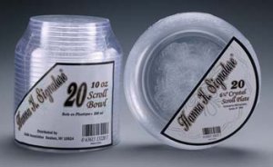 Scroll Salt Water Bowl Clear Plastic 6oz 20ct