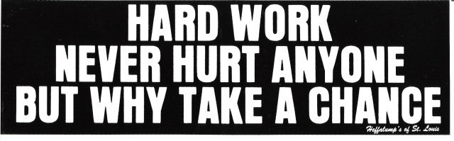 HARD WORK NEVER HURT ANYONE BUT WHY TAKE A CHANCE Bumper Sticker