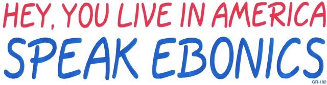 HEY, YOU LIVE IN AMERICA SPEAK EBONICS Bumper Sticker