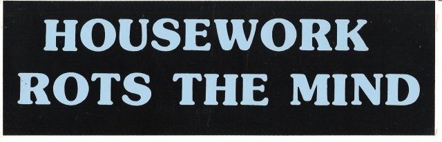HOUSEWORK ROTS THE MIND Bumper Sticker