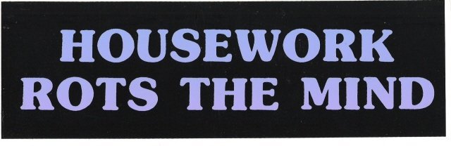 HOUSEWORK ROTS THE MIND Bumper Sticker