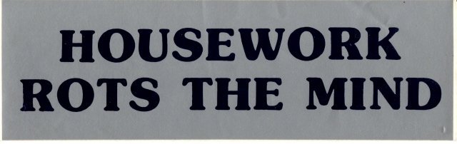 HOUSEWORK ROTS THE MIND Bumper Sticker