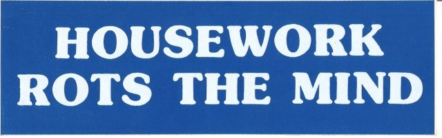 HOUSEWORK ROTS THE MIND Bumper Sticker