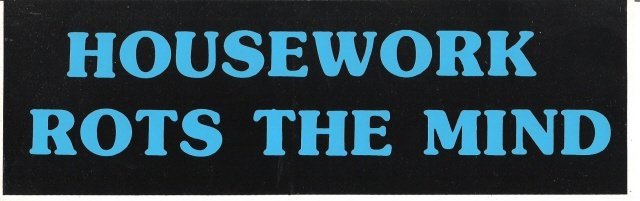 HOUSEWORK ROTS THE MIND Bumper Sticker