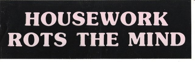 HOUSEWORK ROTS THE MIND Bumper Sticker