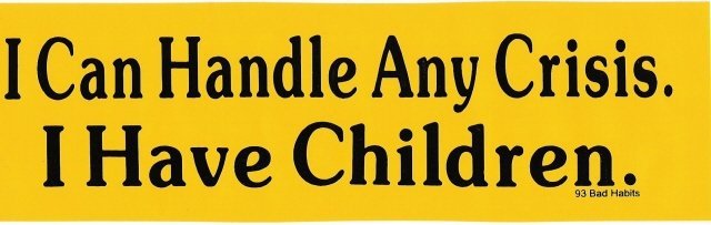 I can handle any CRISIS, I have children! Bumper Sticker