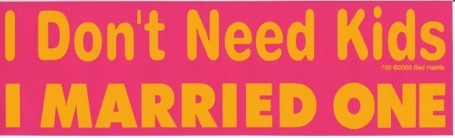 I Don't Need Kids I MARRIED ONE Bumper Sticker