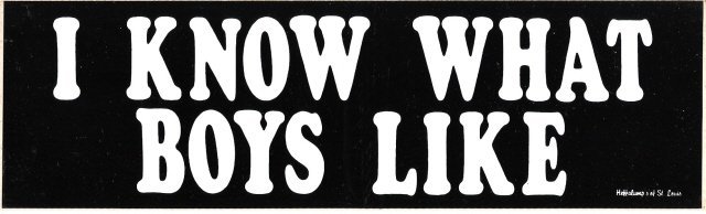 I KNOW WHAT BOYS LIKE Bumper Sticker