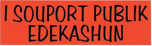 I SOUPORT PUBLIK EDEKASHUN Bumper Sticker