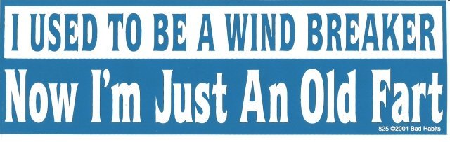 I USED TO BE A WINDBREAKER Now I'm Just An Old Fart Bumper Sticker