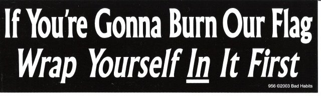 If You're Gonna Burn Our Flag Wrap Yourself In It First Bumper Sticker