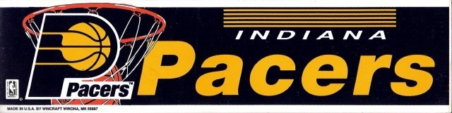 INDIANA Pacers Bumper Sticker