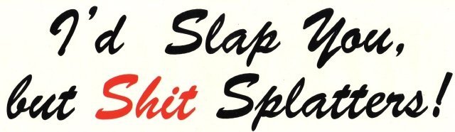 I'd Slap You But Shit Splatters! Bumper Sticker