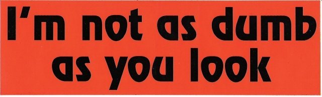 I'm not as dumb as you look Bumper Sticker