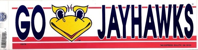KANSAS JAYHAWKS Bumper Sticker