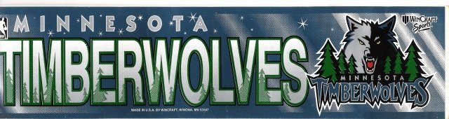 MINNESOTA TIMBERWOLVES Bumper Sticker