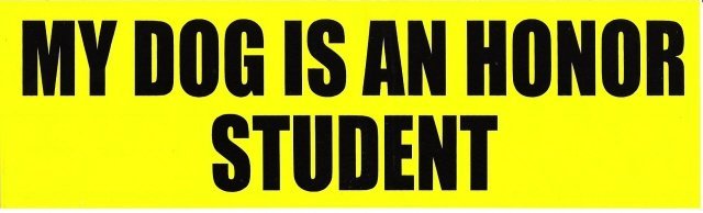 MY DOG IS AN HONOR STUDENT Bumper Sticker