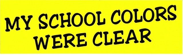 MY SCHOOL COLORS WERE CLEAR Bumper Sticker