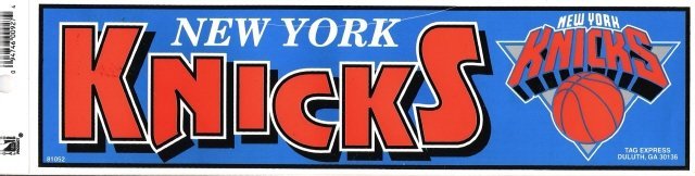 NEW YORK KNICKS Bumper Sticker