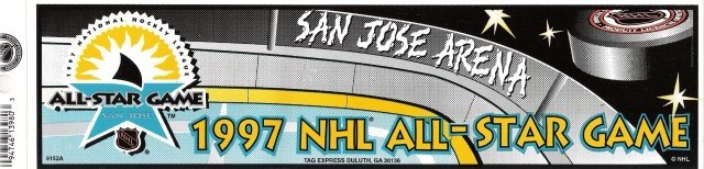 NHL ALL-STAR GAME 1997 Bumper Sticker