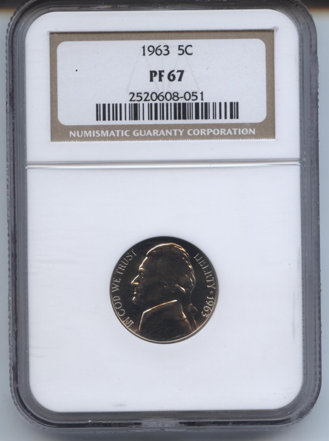 1963 proof 67 jefferson nickel