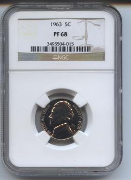 1963 proof 68 jefferson nickel