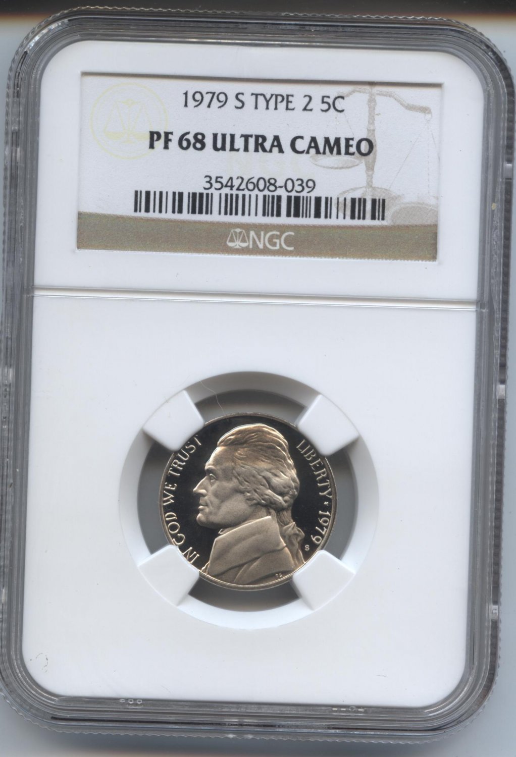 1979 type II proof 68 ultra cameo jefferson nickel