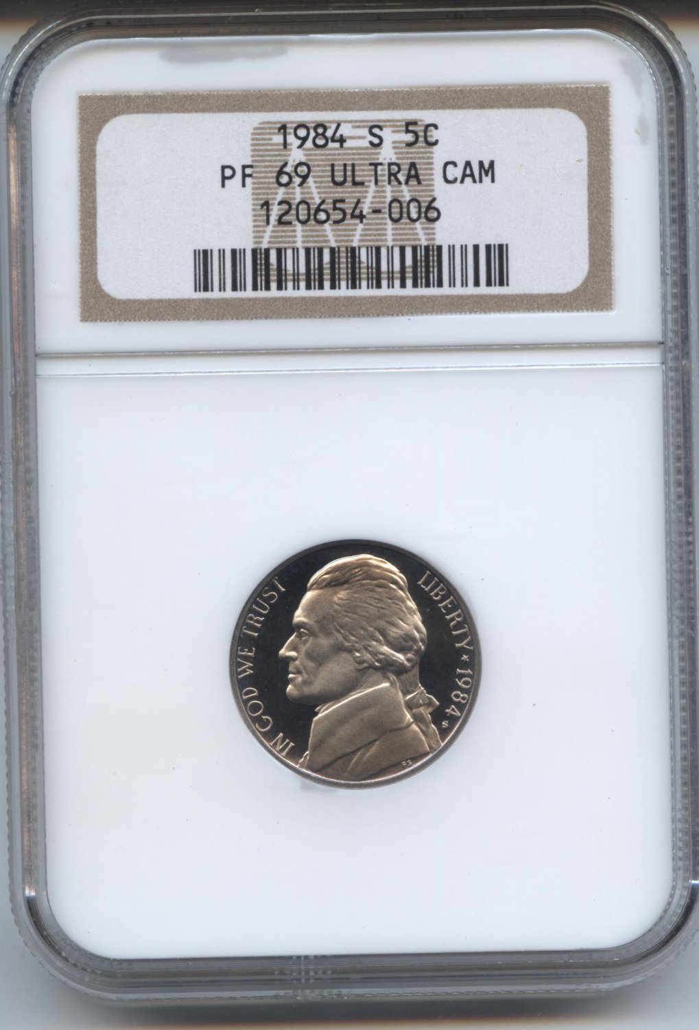1984 proof 69 ultra cames nickel