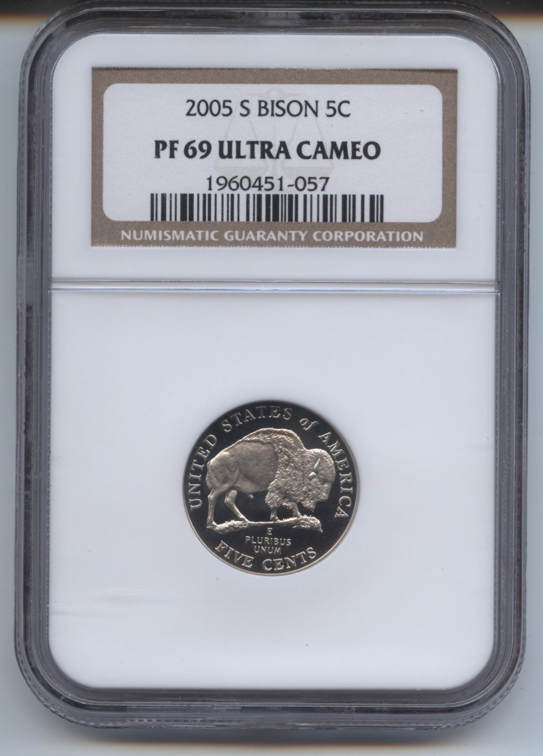 2005 proof 69 ultra cameo bison jefferson nickel