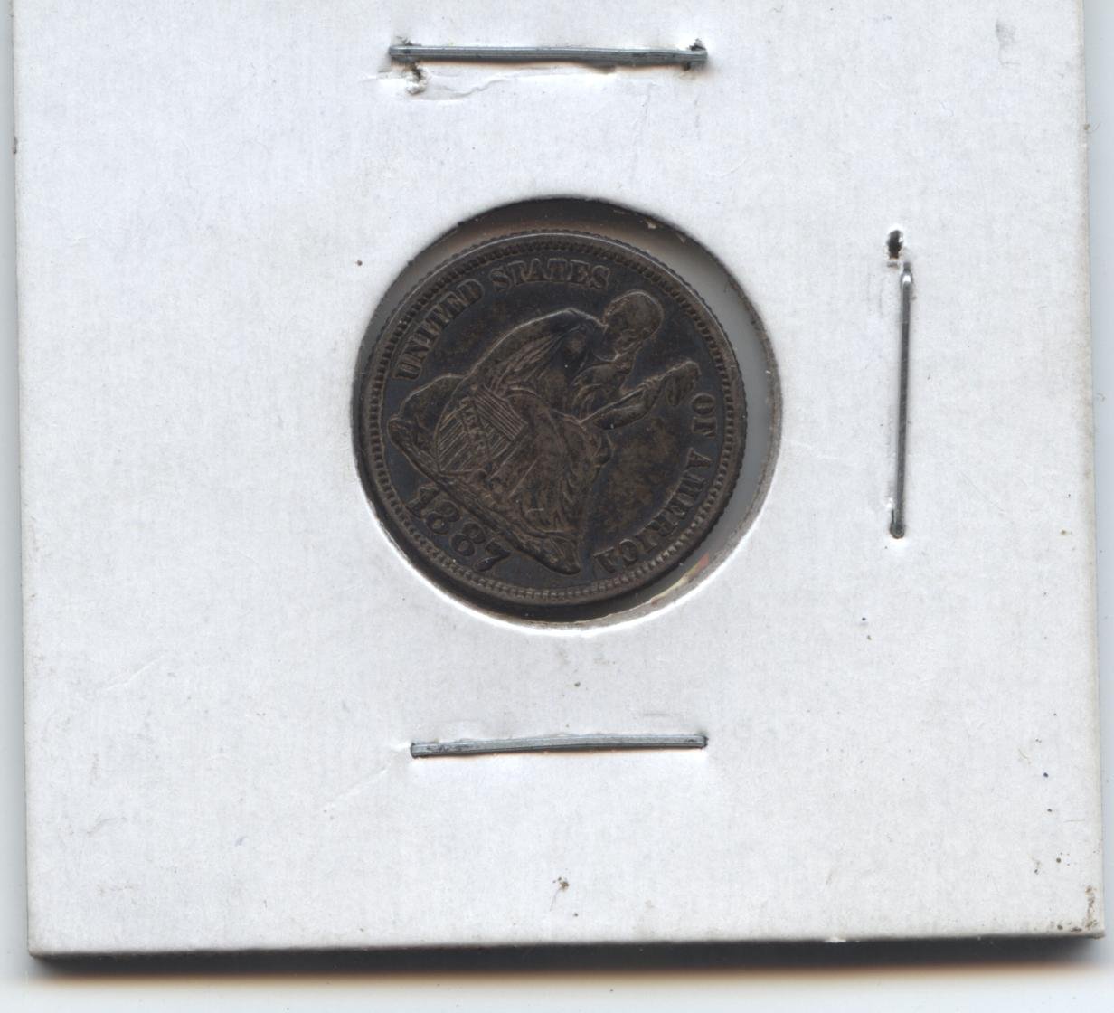 1887 seated liberty dime EXTRA FINE