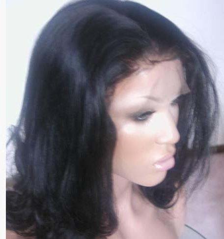 18 Inch Full Lace Wig Indian Remy, #1B black