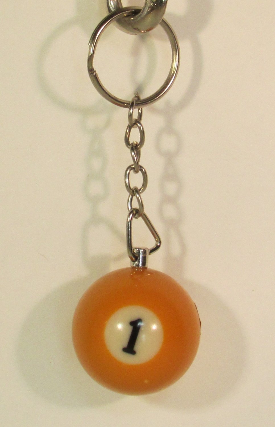 1 Inch Number 1 ONE Mini Billiard Snooker POOL BALL Key Chain Ring Keychain NEW